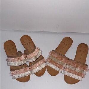 Dolce Vita Fringe Sandals Slides Multi-color Women’s size 6 - Qty 2